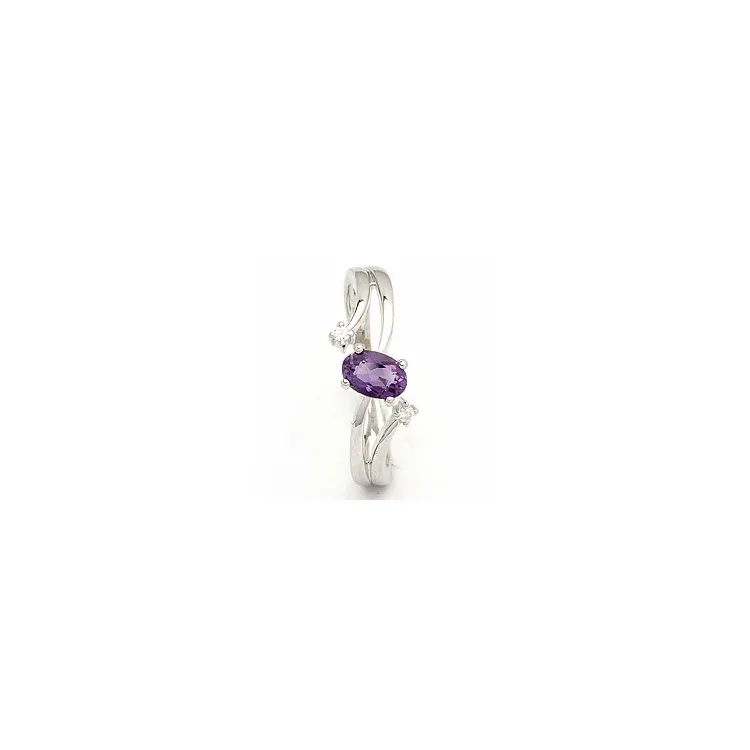 Ametist ring i 8 karat vitguld