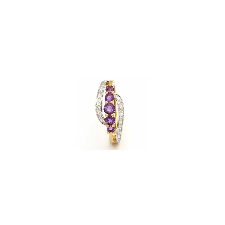 Guldringar: ametist ring i 9 karat guld