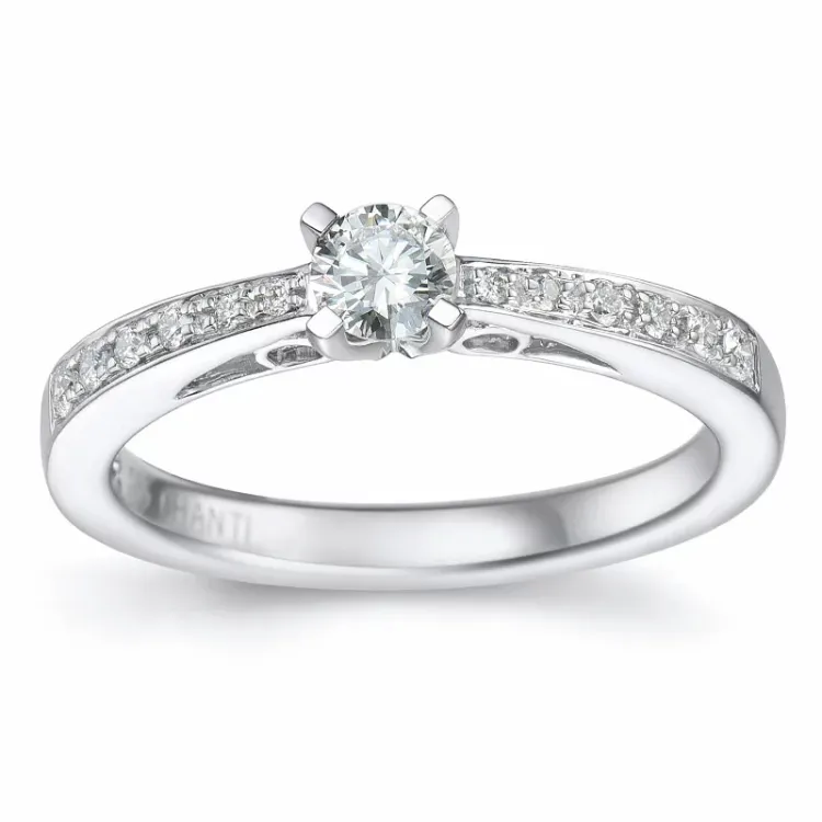 Diamant ring i 14 karat vitguld 0,26 ct 0,12 ct