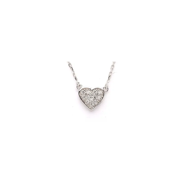 Hjärta halsband i 9 karat vitguld