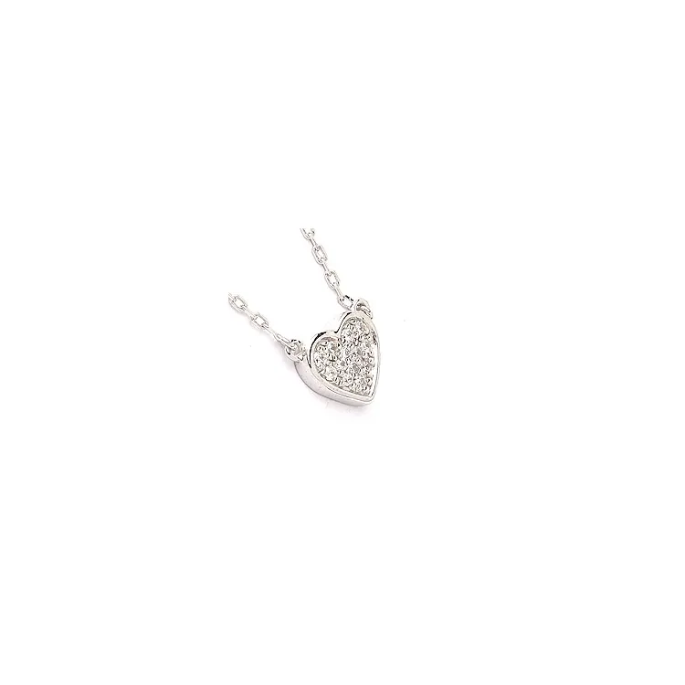 Hjärta halsband i 9 karat vitguld