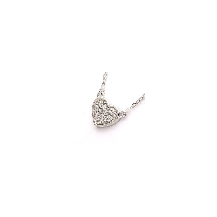 Hjärta halsband i 9 karat vitguld