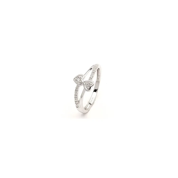 hjärta ring i 8 karat vitguld