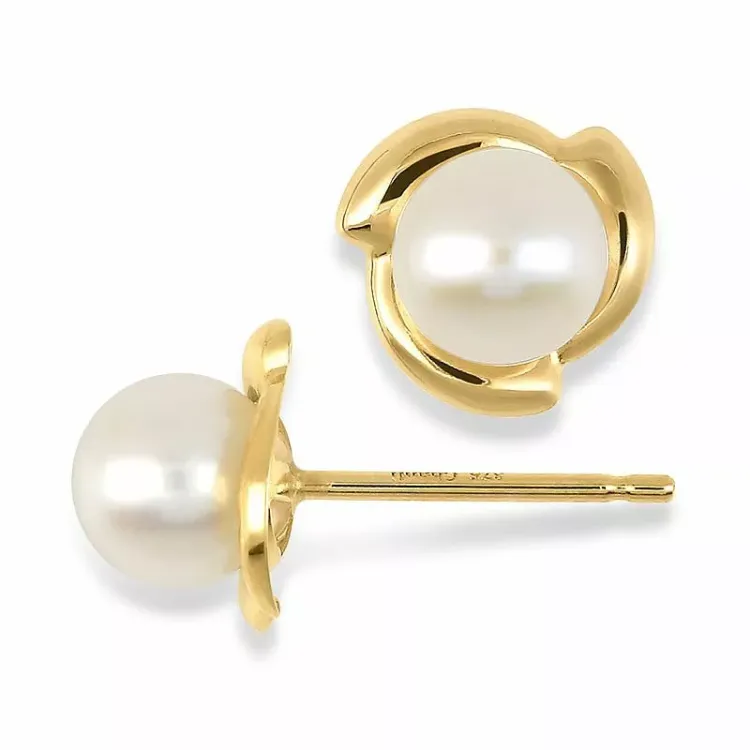 pärla örhängen i 9 karat guld med - Gold Collection