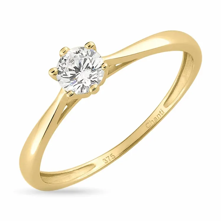 smal solitärring i 8 karat guld - Gold Collection