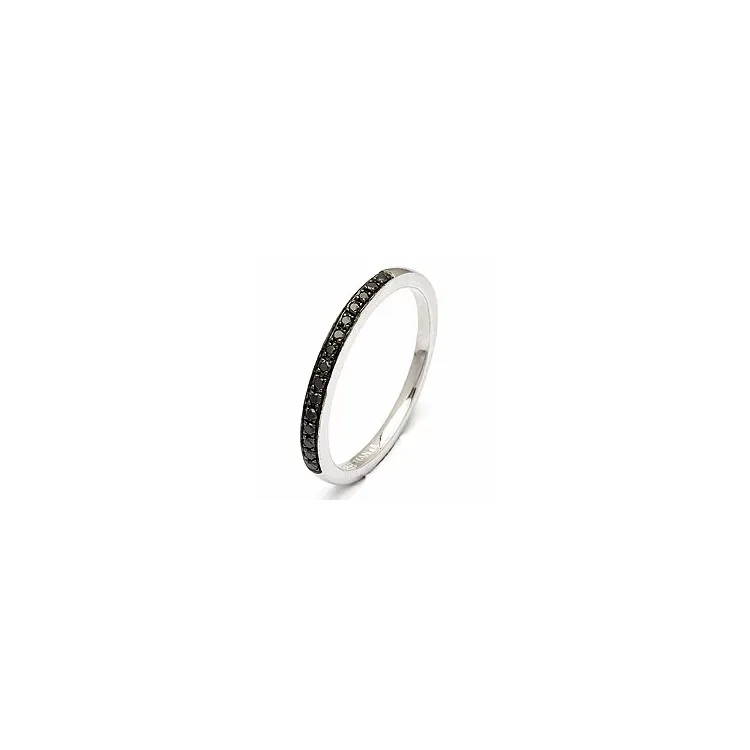 sort diamant ring i 14  karat vitguld 0,09 ct 