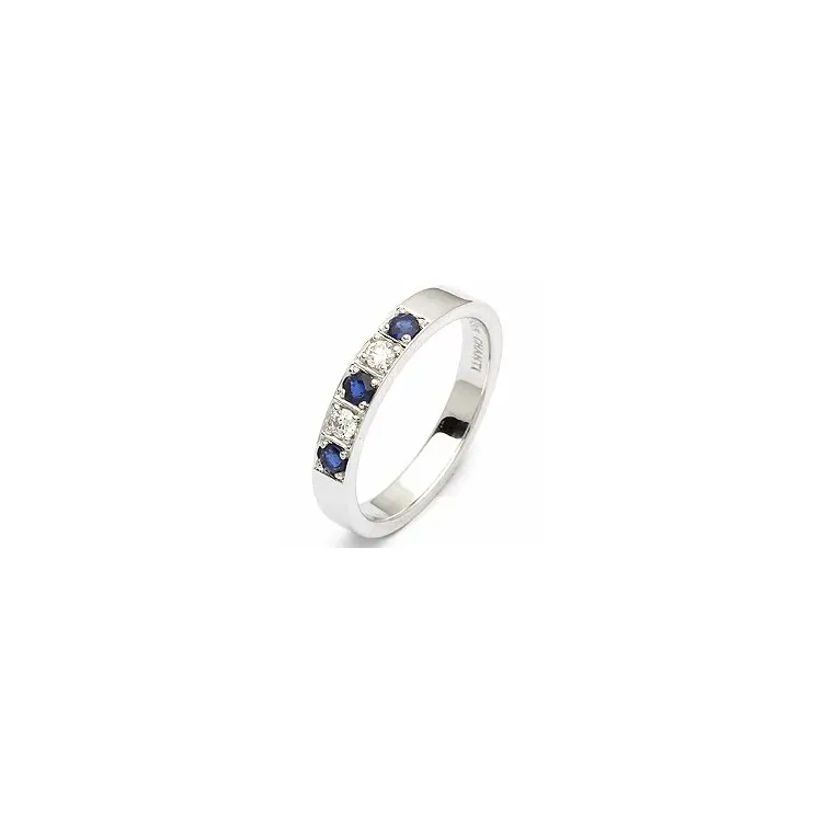 safir alliancring i 14 karat vitguld 0,10 ct 0,24 ct
