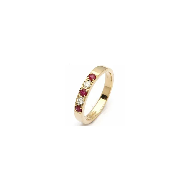 rubin alliancring i 14  karat guld 0,10 ct 0,24 ct