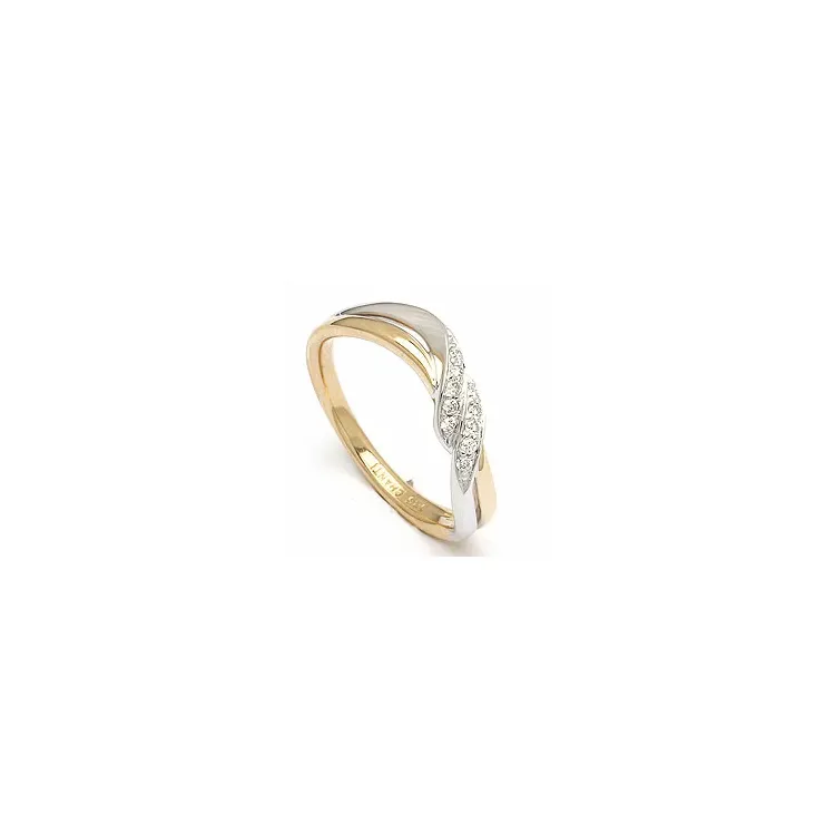 Diamantring i 14  karat guld- och vitguld 0,09 ct