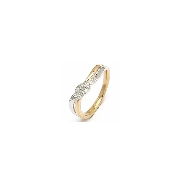 Diamantring i 14  karat guld- och vitguld 0,09 ct