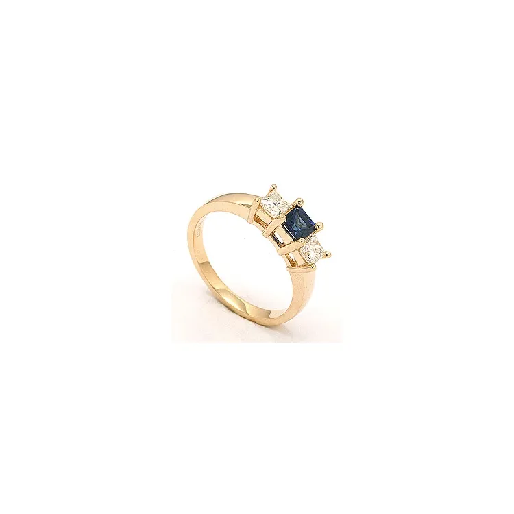 Safir ring i 14 karat guld 0,52 ct 0,36 ct