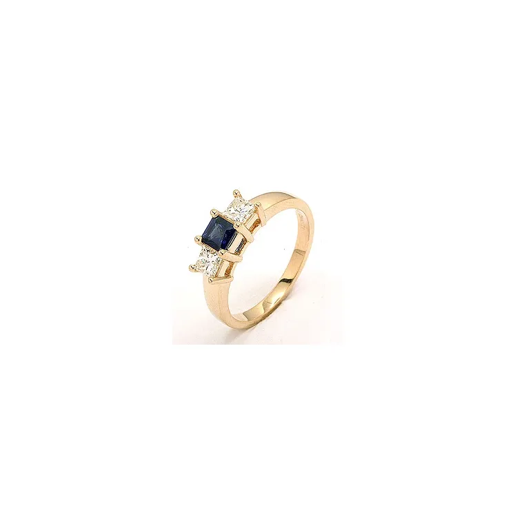 Safir ring i 14 karat guld 0,52 ct 0,36 ct