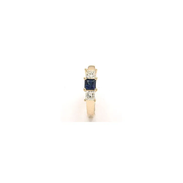 Safir ring i 14 karat guld 0,52 ct 0,36 ct