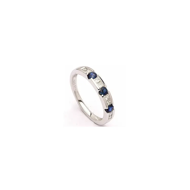 safir diamantring i 14  karat vitguld 0,27 ct 0,41 ct