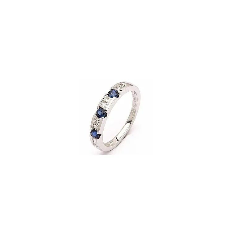 safir diamantring i 14  karat vitguld 0,27 ct 0,41 ct