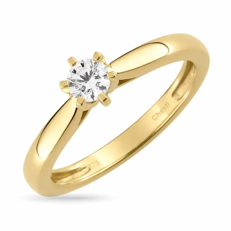 solitärring i 9 karat guld - Gold Collection