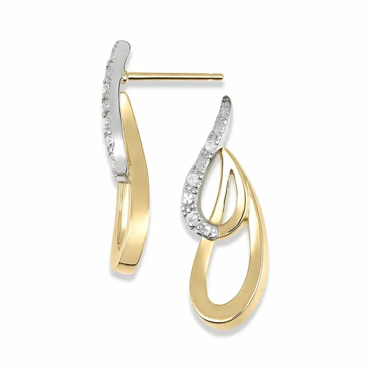 örhängestift i 9 karat guld med rhodium med zirkon