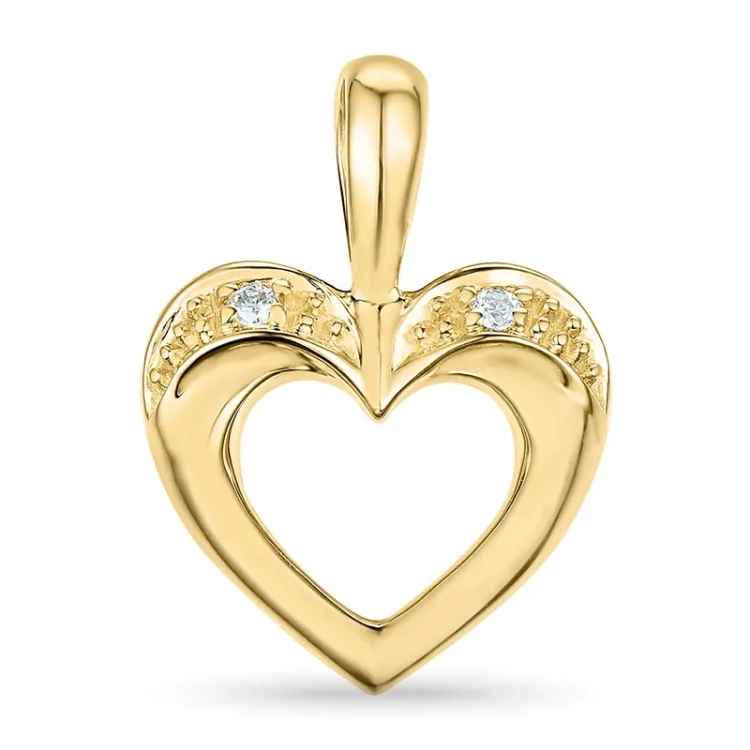 hjärta diamant hängen i 14  carat guld 0,02 ct