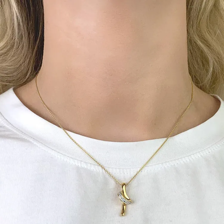 hängen i 9 karat guld med rhodium
