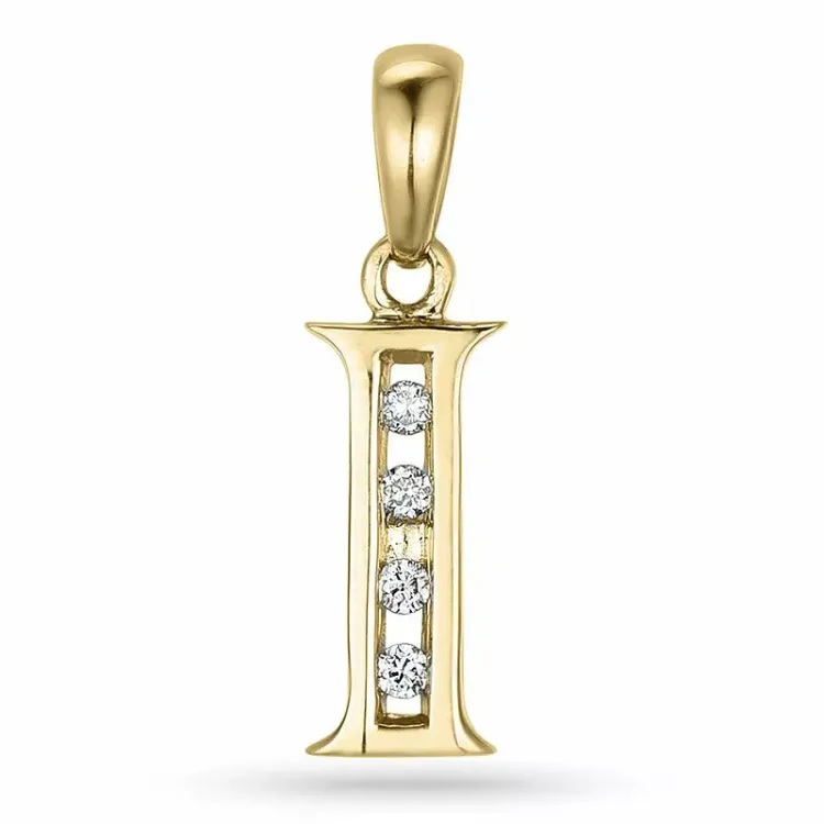 bokstav i hängen i 14  carat guld 0,04 ct