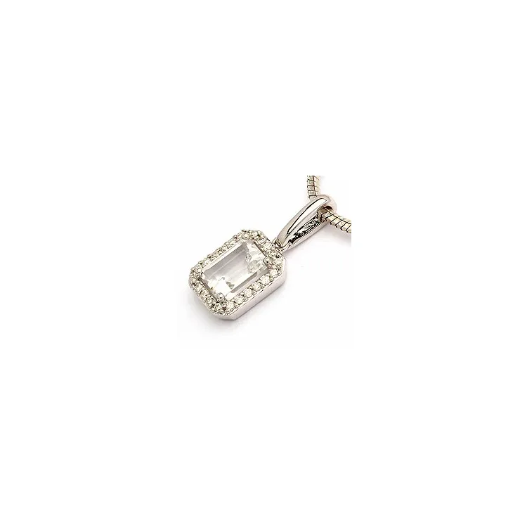 kvarts hängen i 14 carat vitguld 0,11 ct 1,00 ct