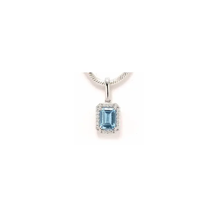 topas hängen i 14 carat vitguld 0,11 ct 1,20 ct