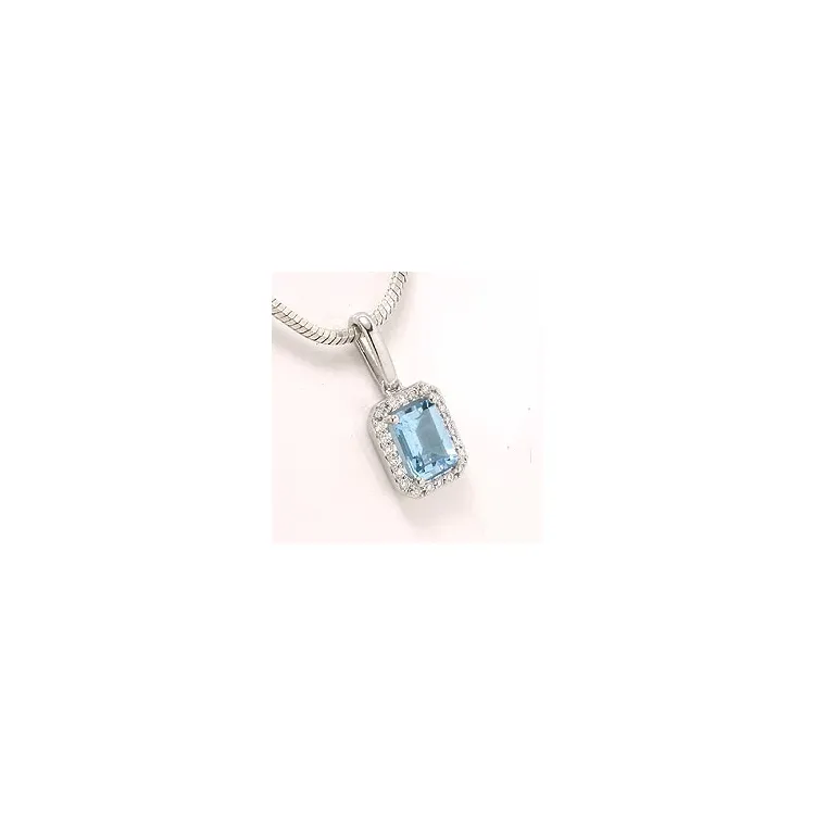 topas hängen i 14 carat vitguld 0,11 ct 1,20 ct
