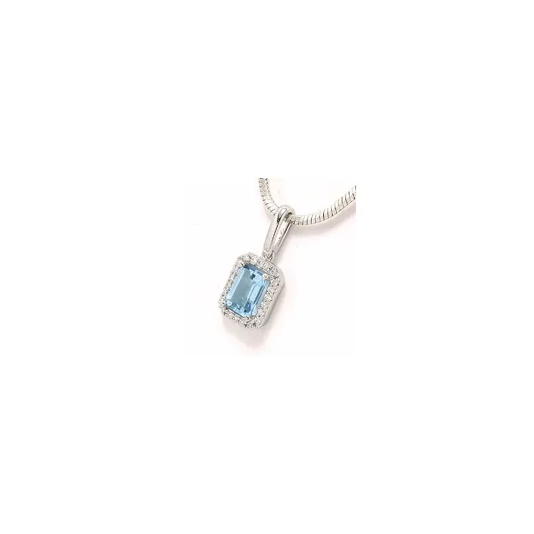topas hängen i 14 carat vitguld 0,11 ct 1,20 ct
