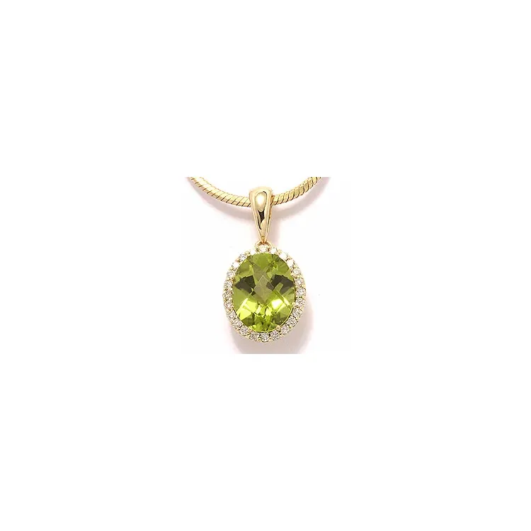 Grön peridot guld hängen i 14  carat guld 0,12 ct