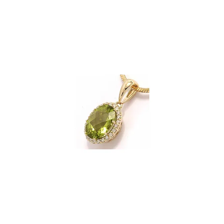 Grön peridot guld hängen i 14  carat guld 0,12 ct