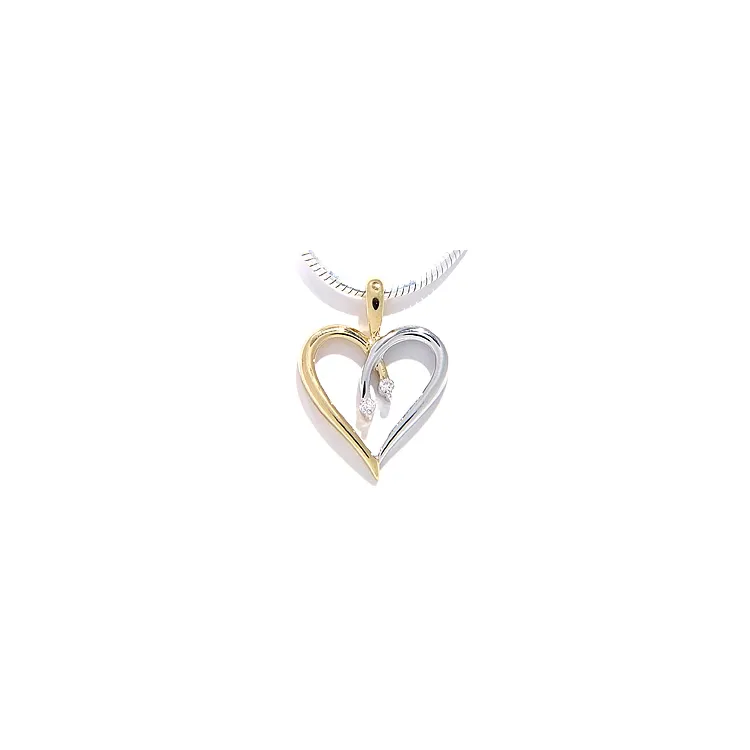diamant hängen i 14  carat guld- och vitguld 0,04 ct