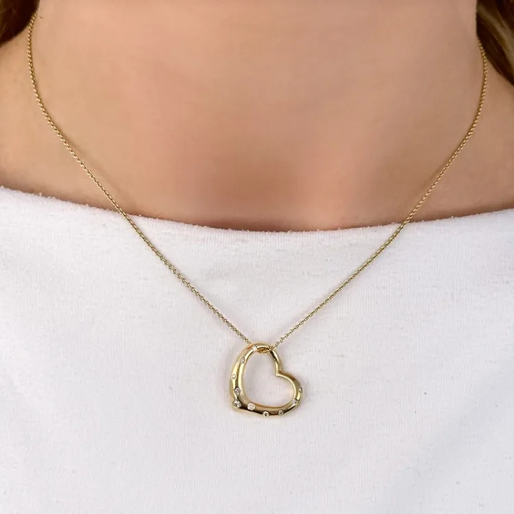 hjärta hängen i 14 carat guld 0,12 ct