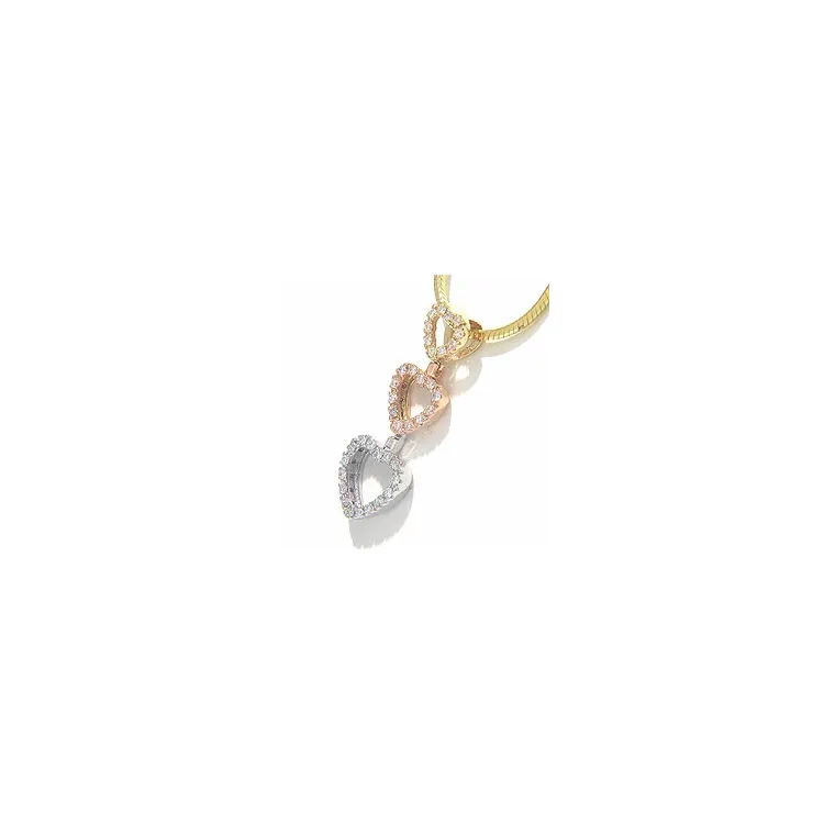 hjärta diamant hängen i 14  carat gul-, vit- och rödguld 0,17 ct