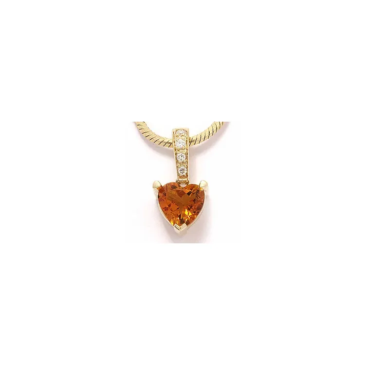 citrin hängen i 14 carat guld 0,03 ct