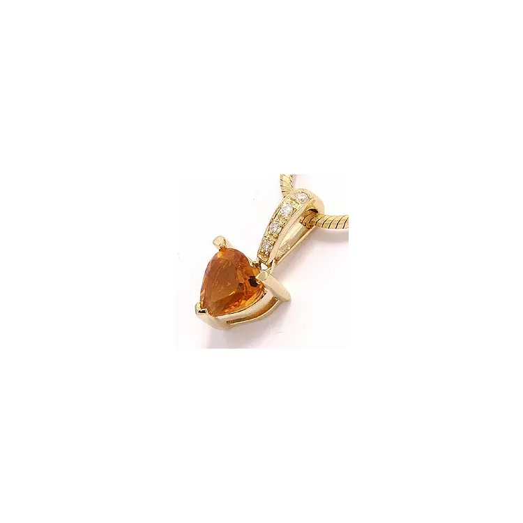 citrin hängen i 14 carat guld 0,03 ct