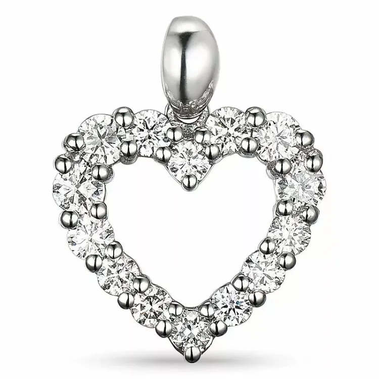 hjärta diamantberlocker i 14 carat vitguld 0,54 ct
