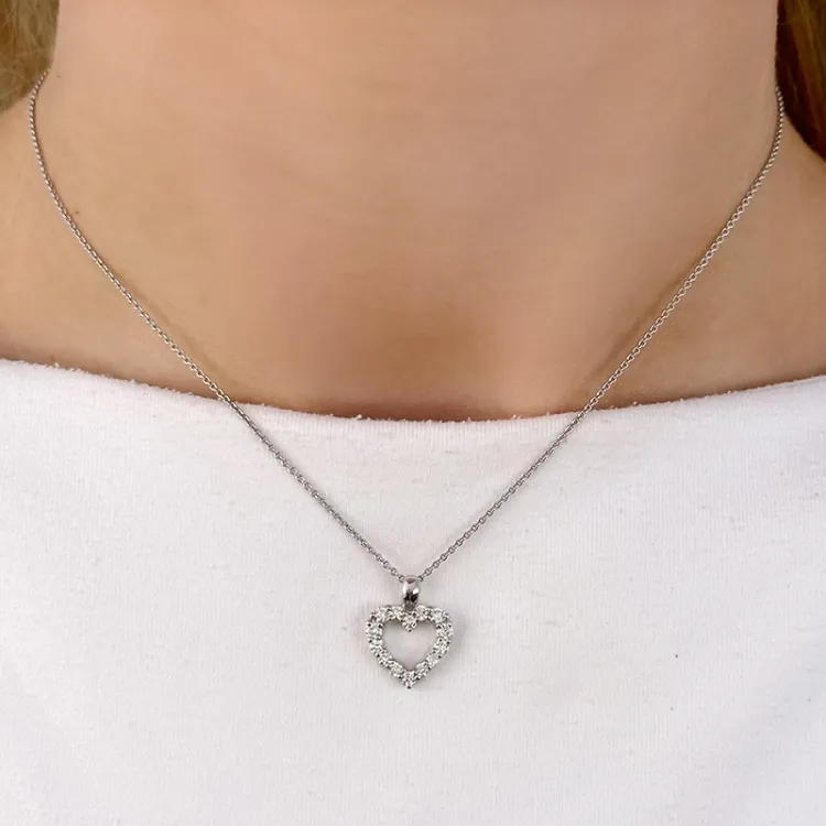 hjärta diamantberlocker i 14 carat vitguld 0,54 ct