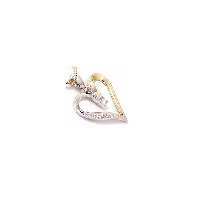 hjärta diamant hängen i 14 carat guld- och vitguld 0,19 ct