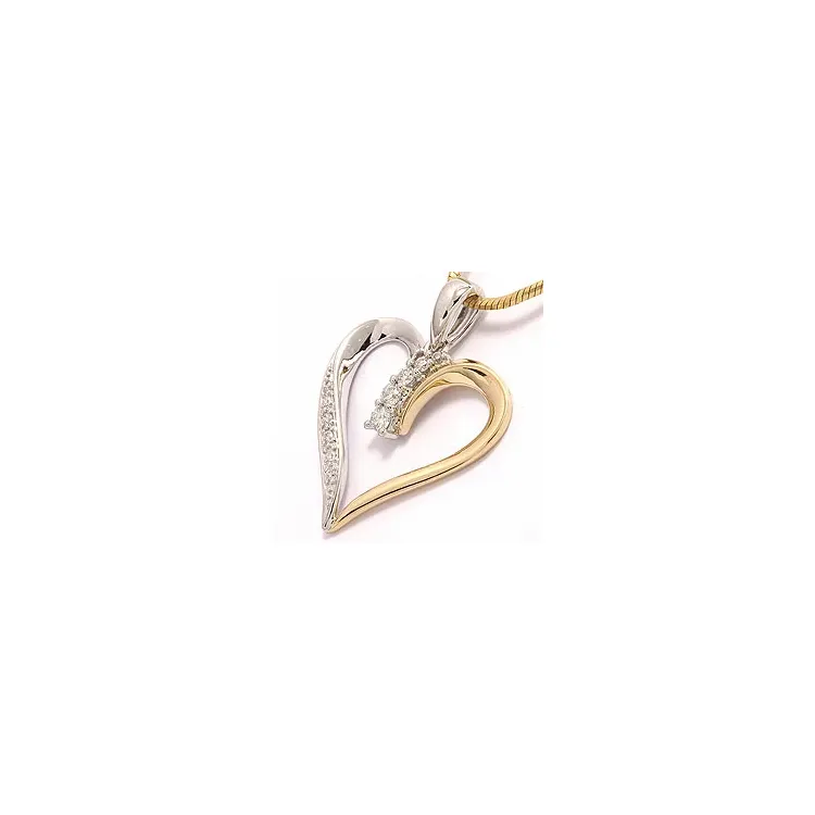 hjärta diamant hängen i 14 carat guld- och vitguld 0,19 ct