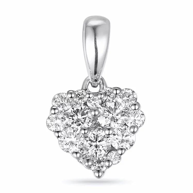 hjärta diamant hängen i 14 carat vitguld 0,35 ct
