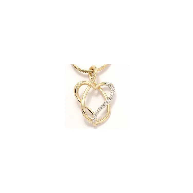 Hjärta diamantberlocker i 14  carat guld- och vitguld 0,06 ct