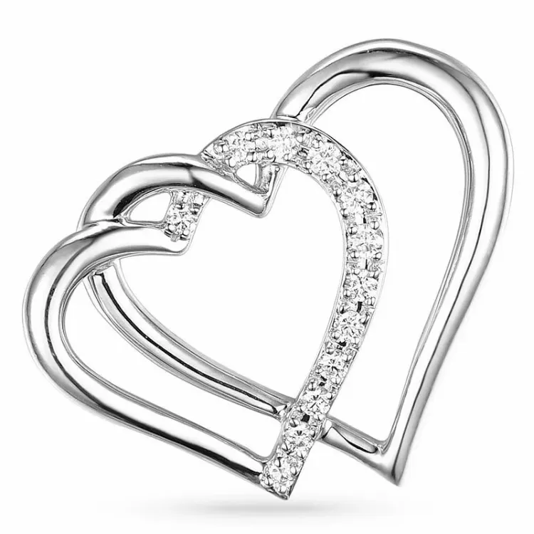 hjärta diamant hängen i 14 carat vitguld 0,08 ct