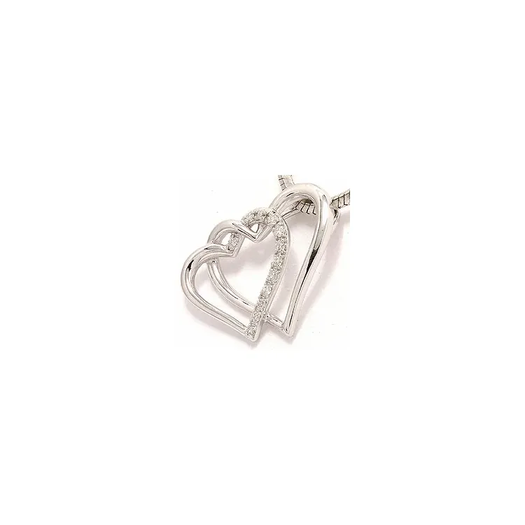 hjärta diamant hängen i 14 carat vitguld 0,08 ct