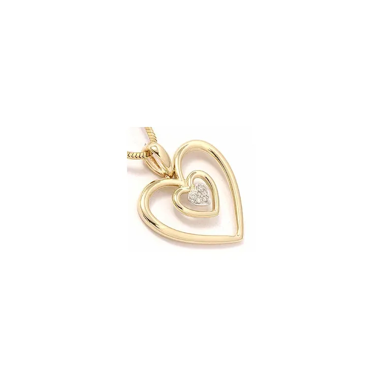 diamant hängen i 14  carat guld- och vitguld 0,03 ct
