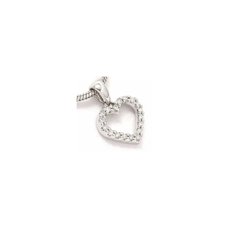 hjärta hängen i 14  carat vitguld 0,13 ct