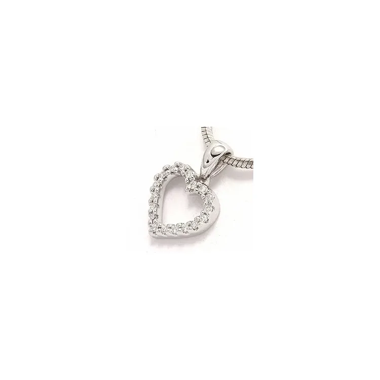 hjärta hängen i 14  carat vitguld 0,13 ct