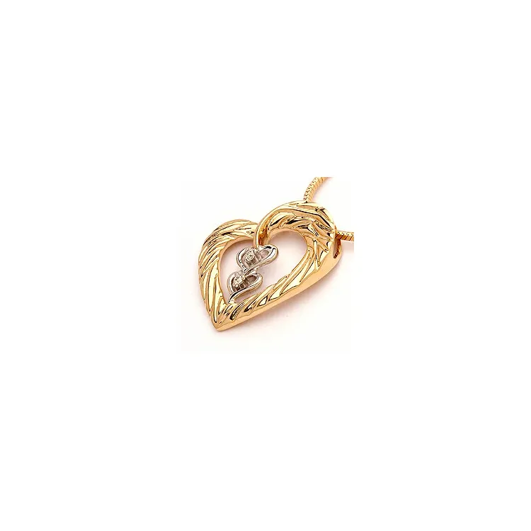 hjärta diamant hängen i 14  carat guld- och vitguld 0,02 ct