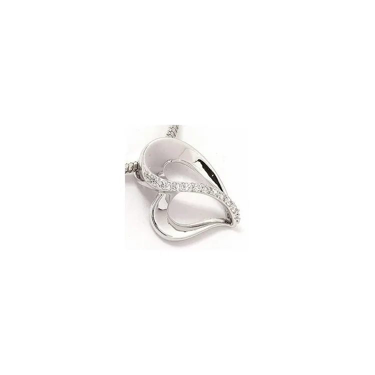 diamant hängen i 14  carat vitguld 0,09 ct