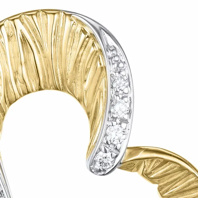hjärta hängen i 14 carat guld- och vitguld 0,10 ct