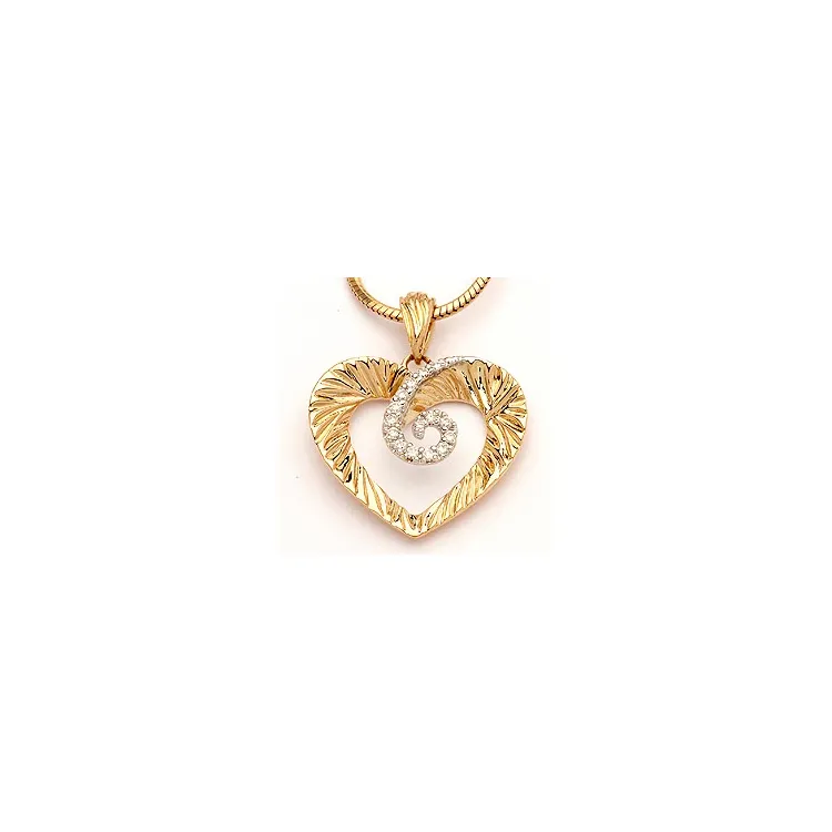 hjärta hängen i 14  carat guld- och vitguld 0,11  ct